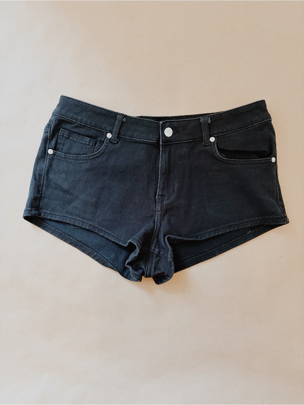Divided Black Low-Rise Denim Shortie Shorts